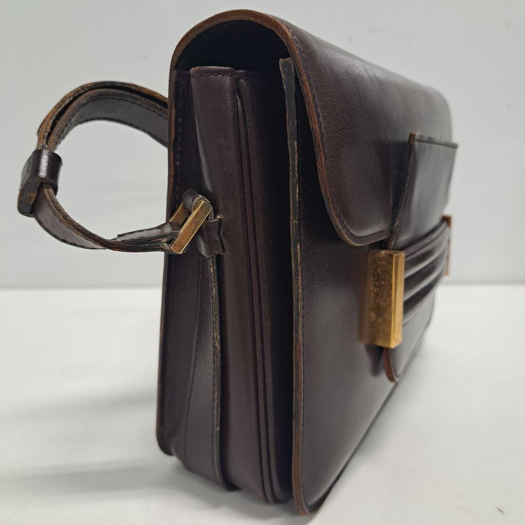 Rara borsa a tracolla YVES SAINT LAURENT marrone importazione Giappone rara