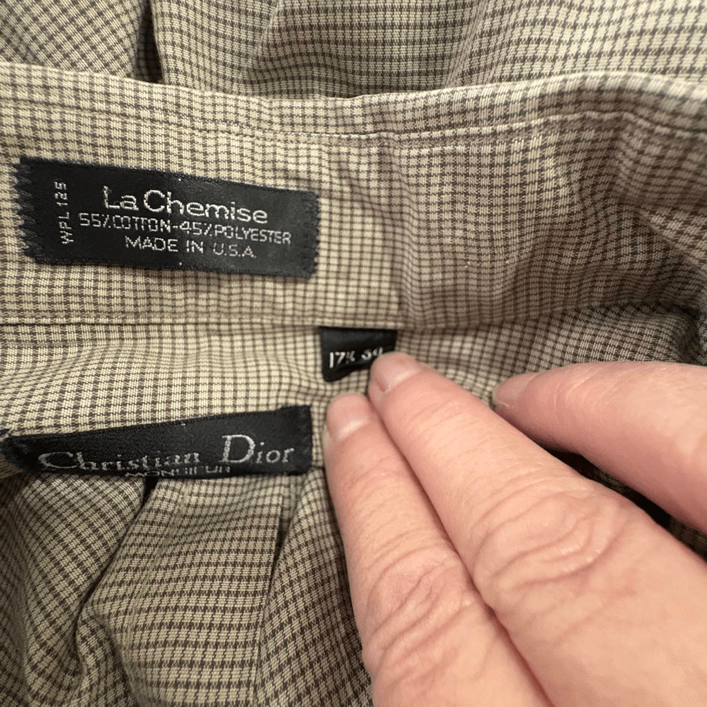 Vintage Christian Dior Monsieur La Chemise Men's Dress Shirt 17.5