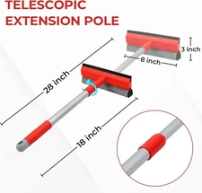 Windshield Cleaner Tool 2 in 1 Car Window Squeegee with Extendable Handle