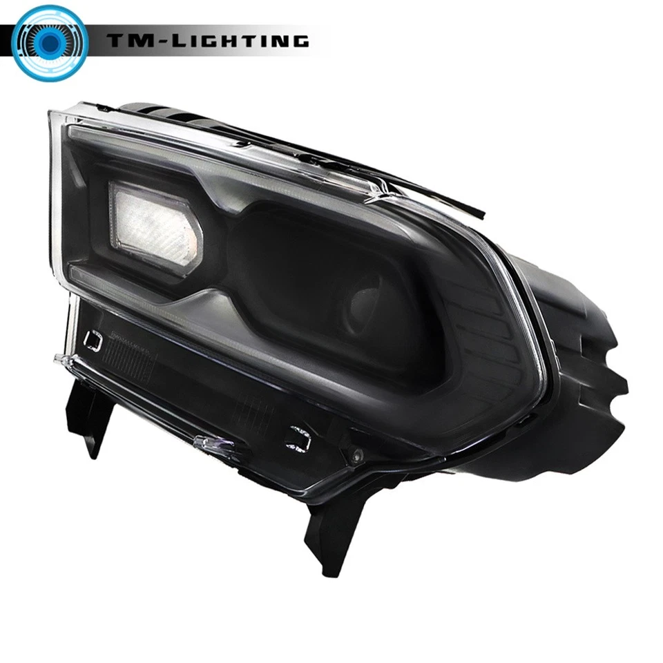 Par de faros LED negros con intermitente halógeno para Dodge Durango 2021-2023 Foto 4 de 4