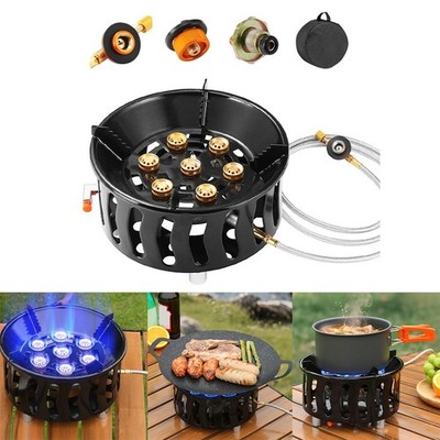 7-Kern Brenner Tragbarer Herd Outdoor Kochen Edelstahl Material