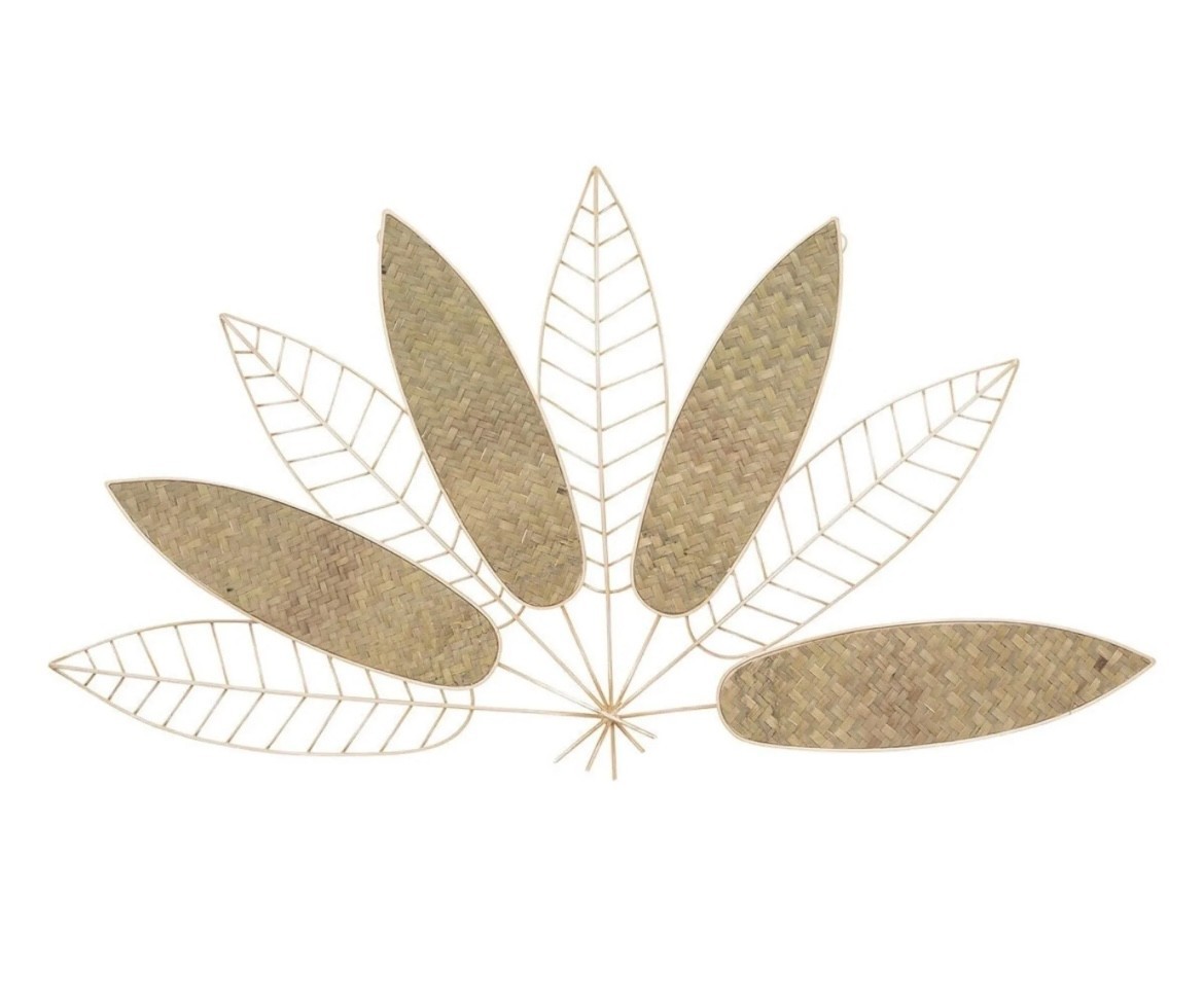 Atmosphera feuilles en métal 80x45 : déco murale salon