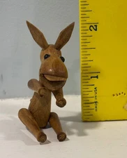 Vintage 1958 Zoo Line Match Box Wood Donkey Figurine Japan
