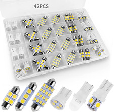 42 Pieces Interior Car Lights Super Bright White Dome Map Tail Cab Lights Bulb 42 Pieces Interior Car Lights Super Bright White Dome Map Tail Cab Lights Bulb