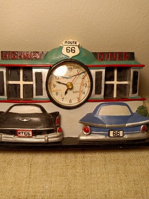 Vtg Burwood Route 66 Highway Diner Clock, Old Cars, Nostalgic