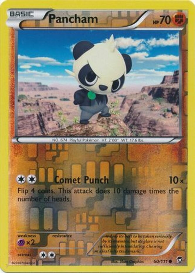 Panchan☆  1x Pancham - 60/111 - Common - Reverse Holo NM-Mint Pokemon