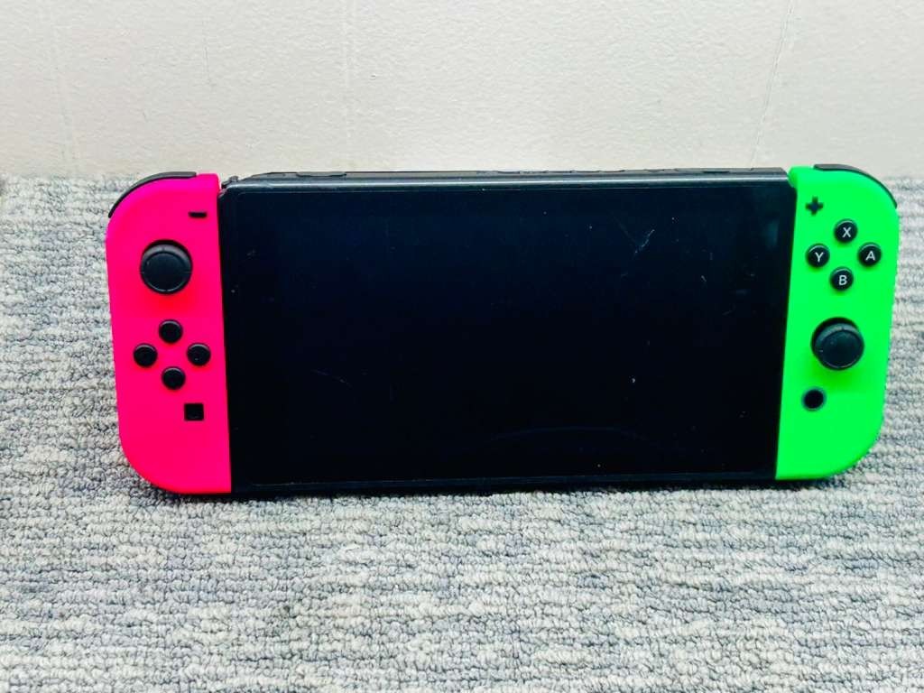 Nintendo Switch HAC-001 Neon Pink Green Joy-Cons Read ! - 506253