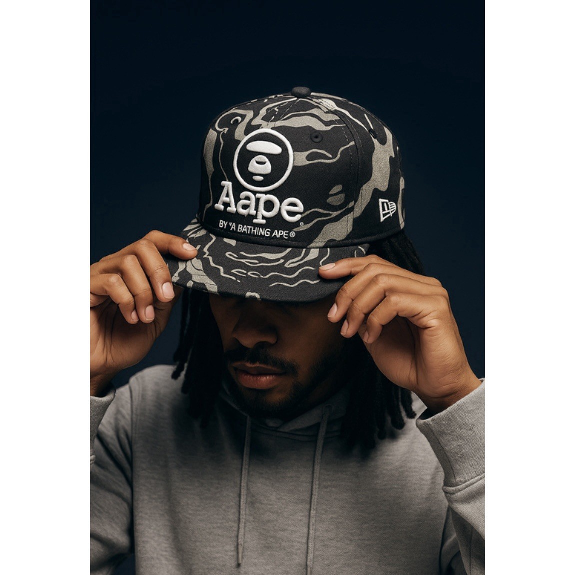 A Bathing Ape Aape Baseball Cap Wool Camo Hat Men Boys Purple Gray