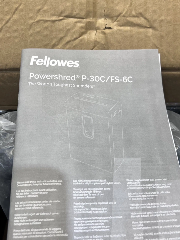 Fellowes Shredder Powershred FS-6C – 6 Sheet Cross Cut Paper Standard - Image 2 of 3