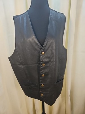 Wilson s The Leather Experts Leather Men s Vest Snap Front Size L