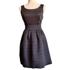 New York & Company Women's Little Black Dress Textured Mini Dress Size XS EUC