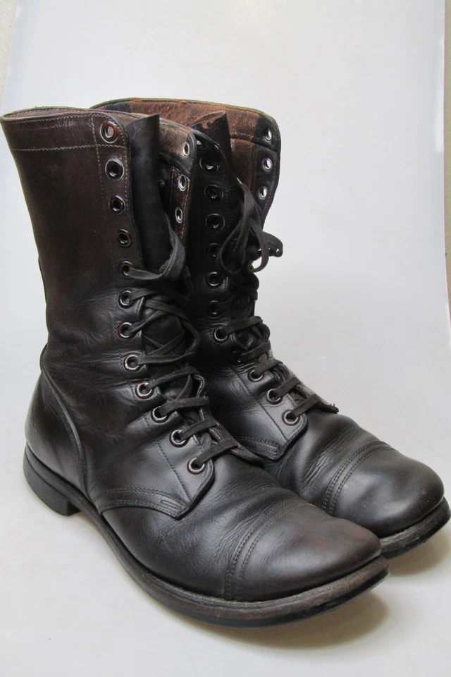 Botas de cuero negras de combate BF Goodrich militares vintage de los años 60 para hombre talla 15,5 16 Foto 2 de 4