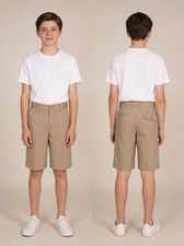 Real School Husky Boys School Uniform Flat Front Shorts Husky Size 8