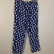 J.Crew Pajama Pants Mens 32-34 Medium Blue Flannel Dog Print Lounge Sleepwear