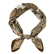 Vintage Silk Feel Square Scarf for Men Satin Bandana Tiny Pattern Print Neckerch