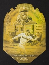 Fernando Tatis Jr 2022 Topps Fire Baseball - Gold Minted On Fire Die-Cut #EF-24