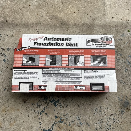 NEU WITTEN B-E BROWN ENERGY SAVER BRAUN 8X16 AUTOMATISCHER FUNDAMENTENTLÜFTUNG 6179535 - Bild 2 von 2