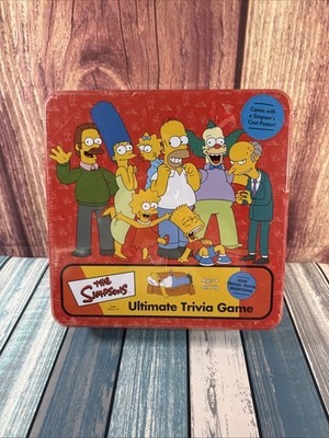 2002 The Simpsons Ultimate Trivia Game in Metal Tin Box 2k Questions New Sealed