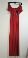 boohoo Red Off Shoulder Jumpsuit US Size 6
