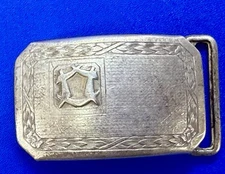 Antique Art Deco Stripe Pattern Symbol Duroplate Hickok Belt Buckle