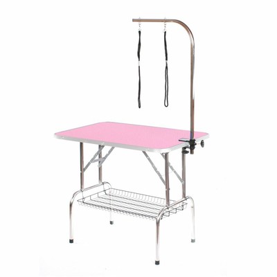 pink grooming table