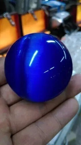 Crisoberillo Occhio di Gatto 1000 Ct Sfera Blu Naturale Taglio Gemma Sciolta Certificata - Foto 4 di 5