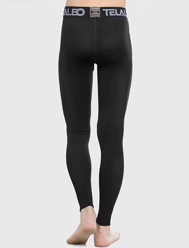 Telaleo Boys Youth Compression Leggings Pants Base Layer Black Large - Picture 3 of 3