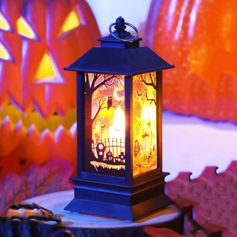Projection Lamp Battery Operated LED Flickering Flame Lantern