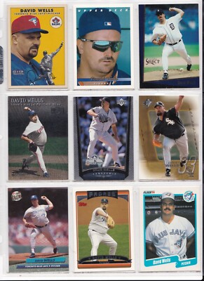 Lot of 72 Different David Wells Baseball Card Collection (includes