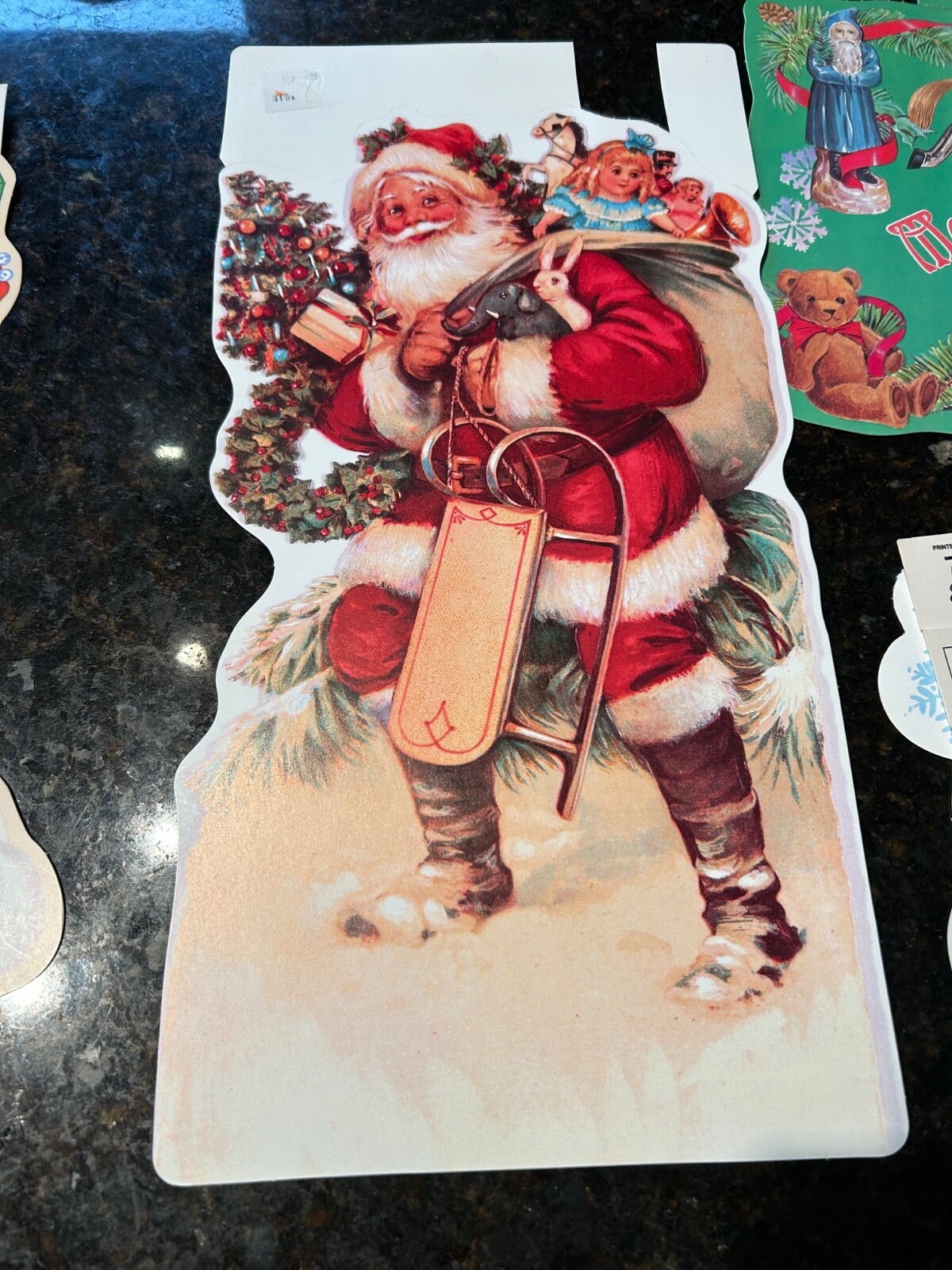 6 1990's Eureka Christmas Wall Decor Die Cuts Santa Snowman 2 Felt Trees Teacher