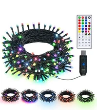  Color Changing Christmas Lights 100 LED RGB String Lights USB Powered 33FT