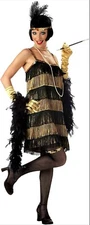 1920s Jazz Time Honey Flapper Fringe Gatsby Adult Costume Md Medium 00700