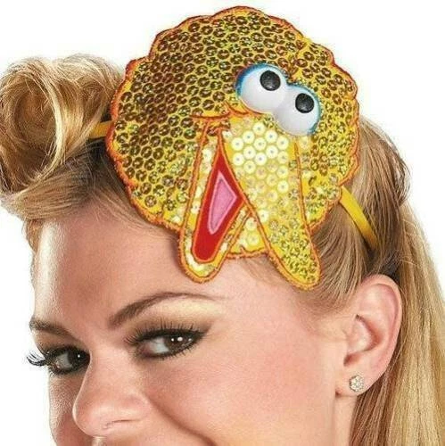 Mujer Big Bird Plaza Sésamo Vestido Amarillo y Tocado 2 Piezas Disfraz de Halloween - S Foto 3 de 4