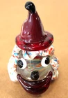 Vintage Murano Style Art Glass Clown Head Paperweight 4 1/2" Tall - Great Colors