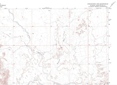Prehistoric Rim Quadrangle Wyoming 1970 USGS Topo Map 7.5 Minute Topographic