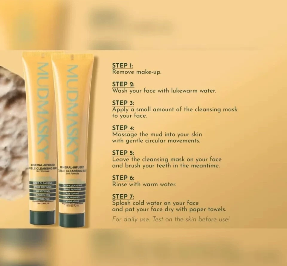 Mudmasky Mineral-Infused Double Cleansing Mask - Morrocan Lava Clay 75ml RRP £42 - Image 4 of 4