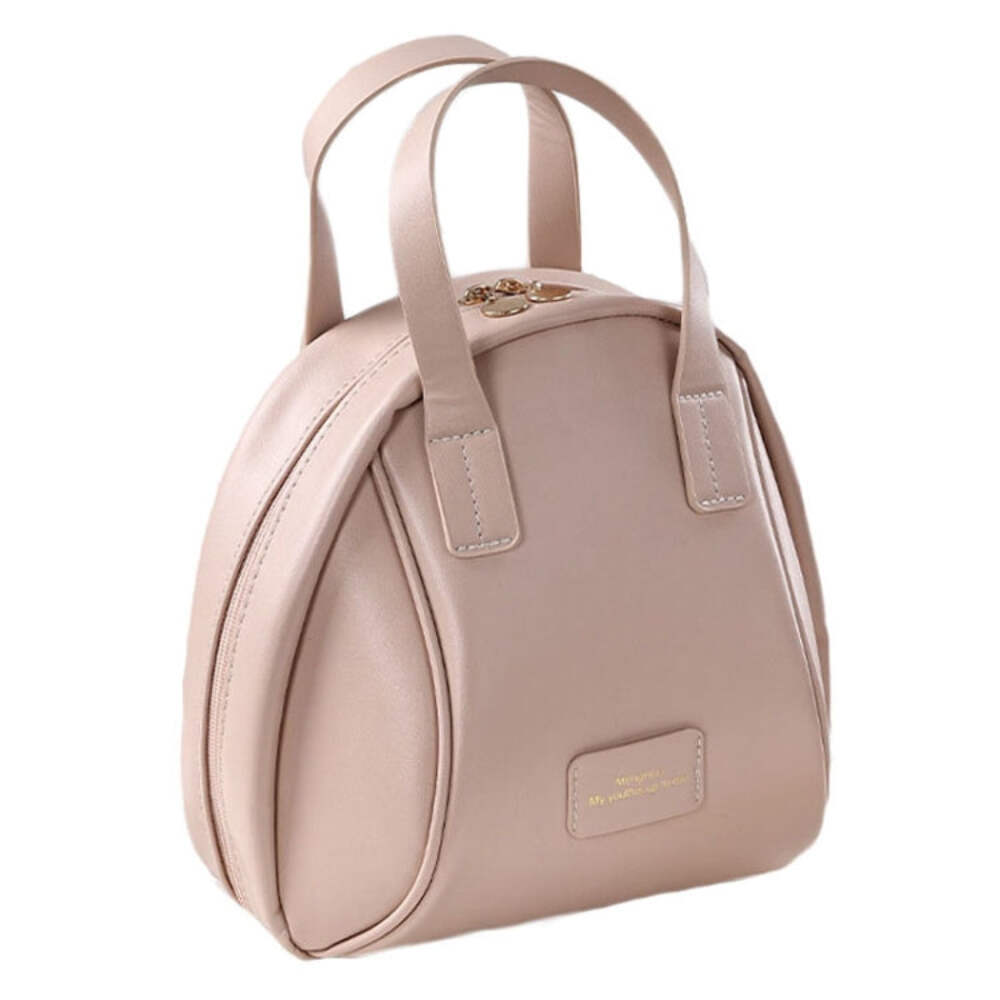 Portable Pink Shell Cosmetic Bag Large Capacity Travel Toiletry Organizer