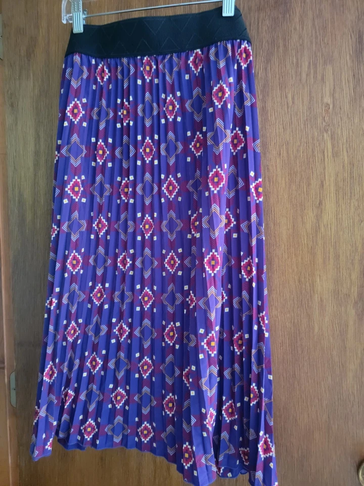 Lularoe Jill плиссированная юбка XL фиолетовый юго-запад геометрический аккордеон новый с Ярлыками - Изображение 3 из 4