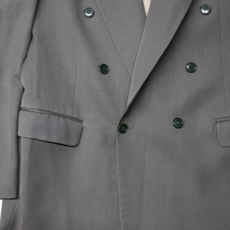 Chaqueta Blazer Abrigo Deportivo De Colección Botánica 500 42R Verde Oliva EE. UU. Lana Doble Pecho Foto 2 de 4