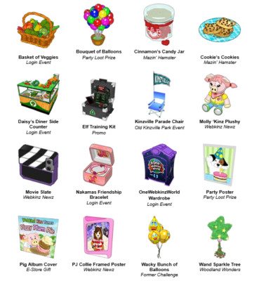 Webkinz Online Items - Pick 3 for $3.00 (see description)