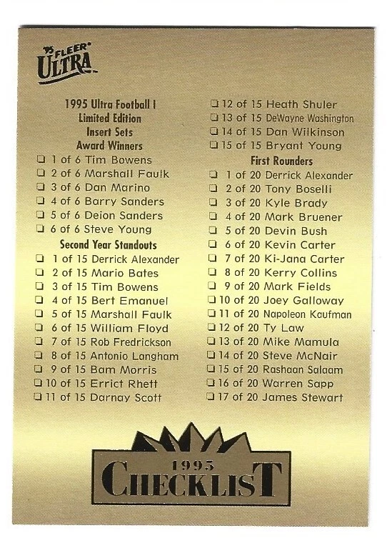 1995 Ultra Football Singles #1-350 Complete Your Set Pick From List NRMT - Image 3 of 3