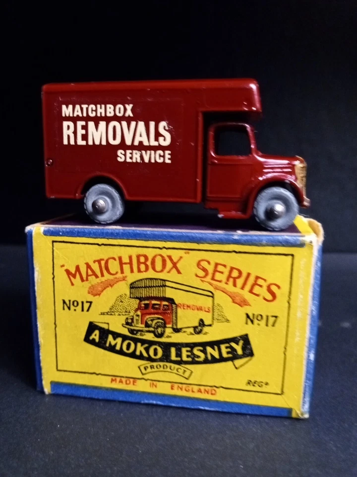 Matchbox Moko #17a Bedford Removal Van Maroon 1955 VN/MINT In Solid Orig B1 Box - Image 3 of 4