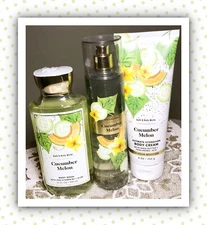 Bath & Body Works Cucumber Melon Shower Gel Body Cream Fragrance Mist Lot