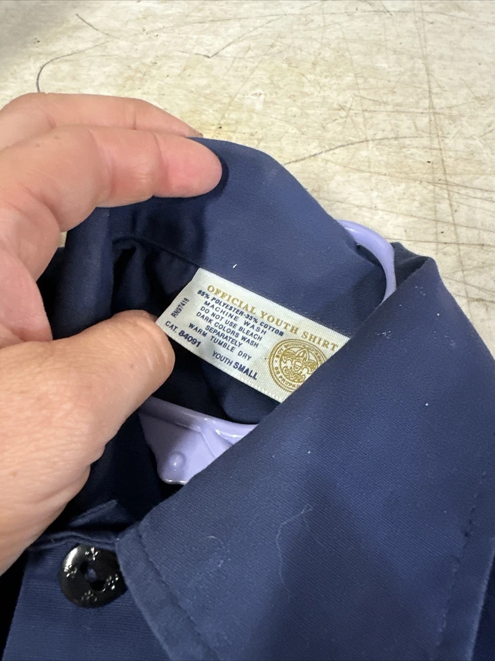 Boy Scouts Of America Youth Sz m/s Uniform Shirts Blue & Khaki & vest w/ patches - Image 3 of 4