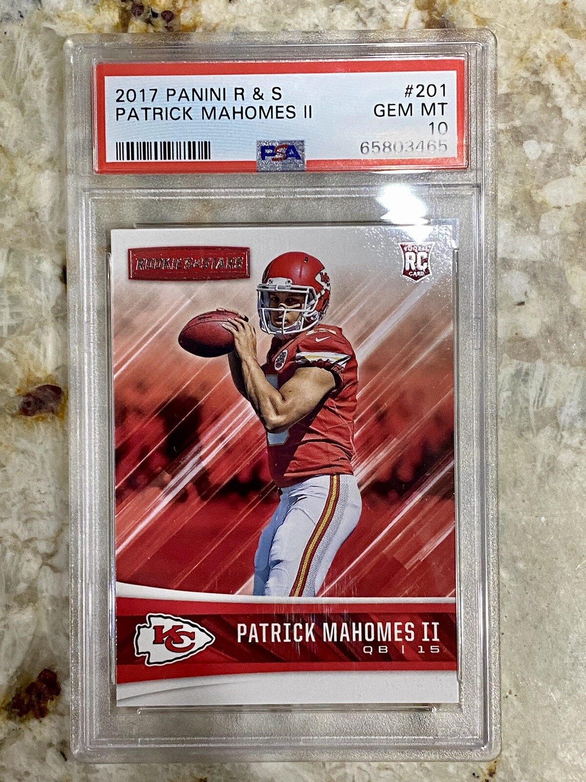 PATRICK MAHOMES 2017 Panini Rookies & Stars #201 Rookie Card PSA 10 RC ...