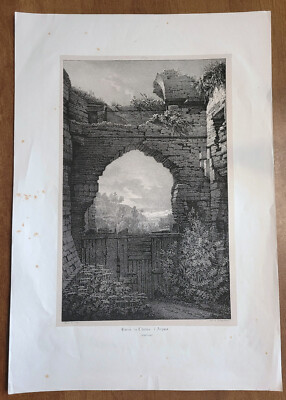 Entree Du Chateau d' Arques Frederic Villeneuve 1821 Lithograph