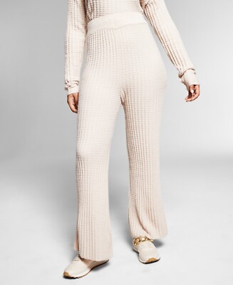 MSRP $80 Jeannie Mai X Inc Bonet Wide-Leg Knit Pants Beige Size XL