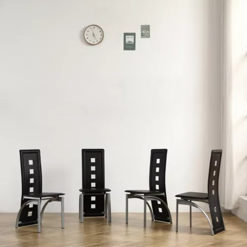4 piezas Respaldo Largo Cuadrado Hueco Decoración Cojín Galvanizado Silla Pata - Imagen 4 de 11