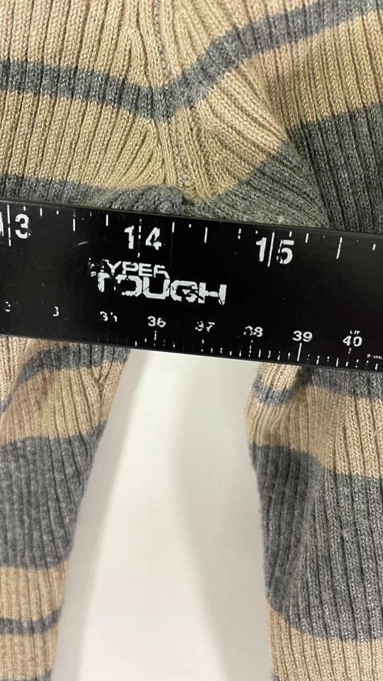 Suéteres túnica suéter cuello en V manga 3/4 rayas talla grande de Estados Unidos para mujer Foto 3 de 4