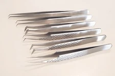 Silver Diamond Precision Isolation Volume Tweezers Eyelash Extension 